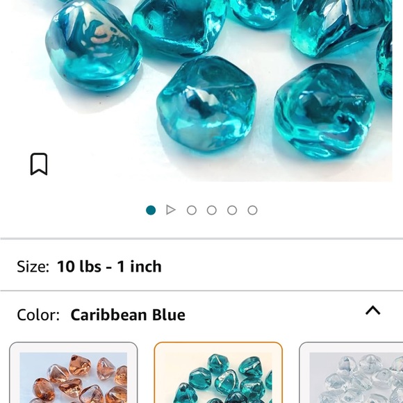 GLASS ROCKS Fireplace fire pit gas burning decor 4 pounds high heat crystals - Picture 10 of 11